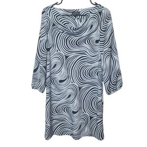 Tahari | Swirl Shift Dress | Black White | 2